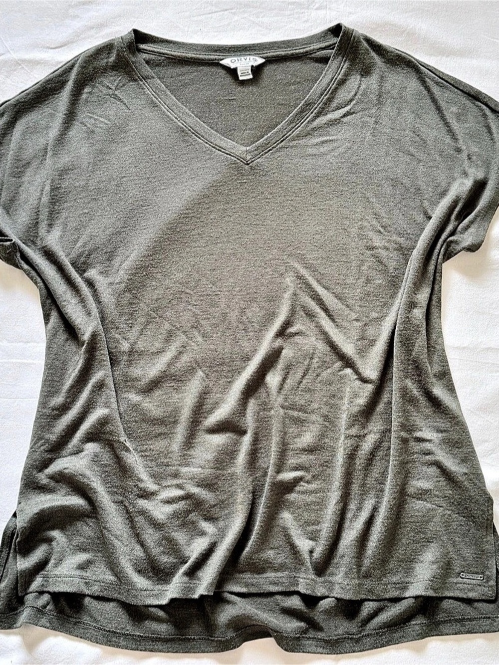 Orvis Gray V-Neck Tee XXL